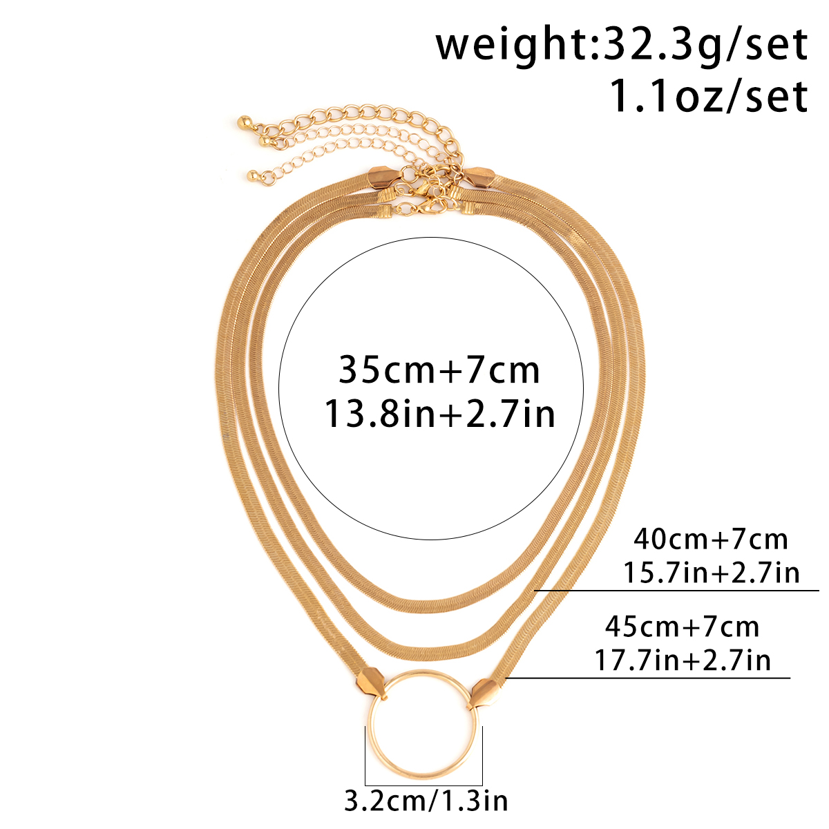 Wholesale Jewelry Simple Style Classic Style Circle Iron Copper Grommet Eyelet Chain Necklace display picture 1
