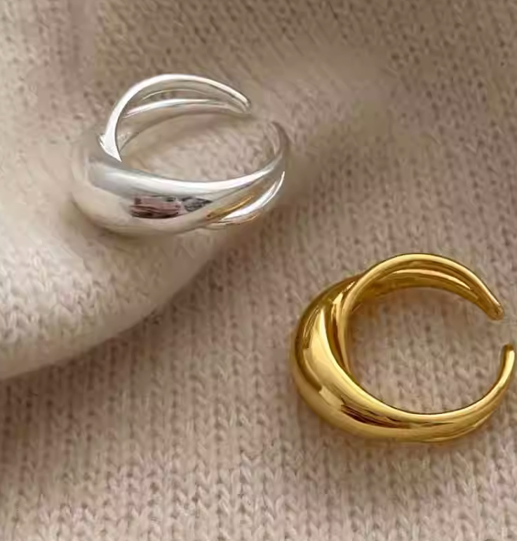 Simple Style Classic Style Solid Color Titanium Steel Plating Gold Plated Rings display picture 3