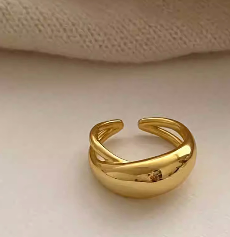 Simple Style Classic Style Solid Color Titanium Steel Plating Gold Plated Rings display picture 6
