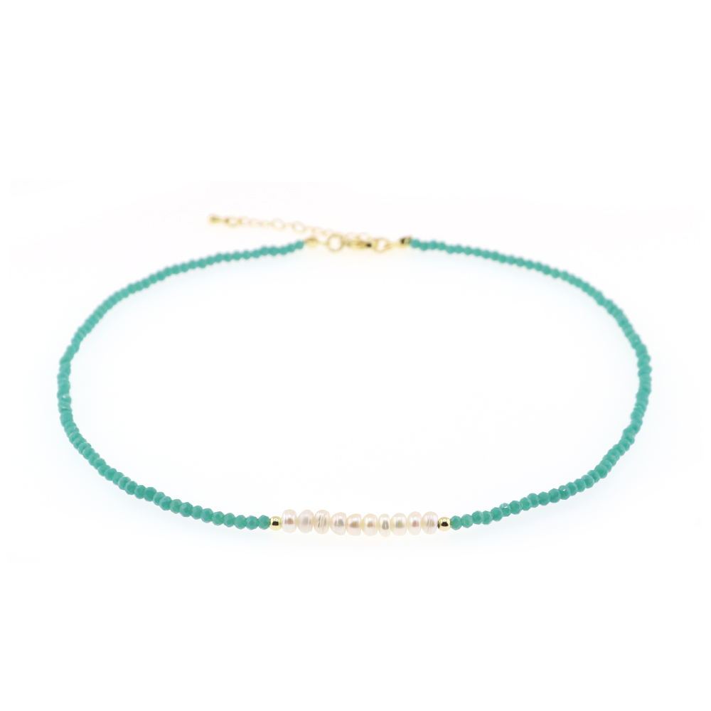 Ferien Süss Einfarbig Künstlicher Kristall Süßwasserperle Perlen Kette Halskette display picture 14