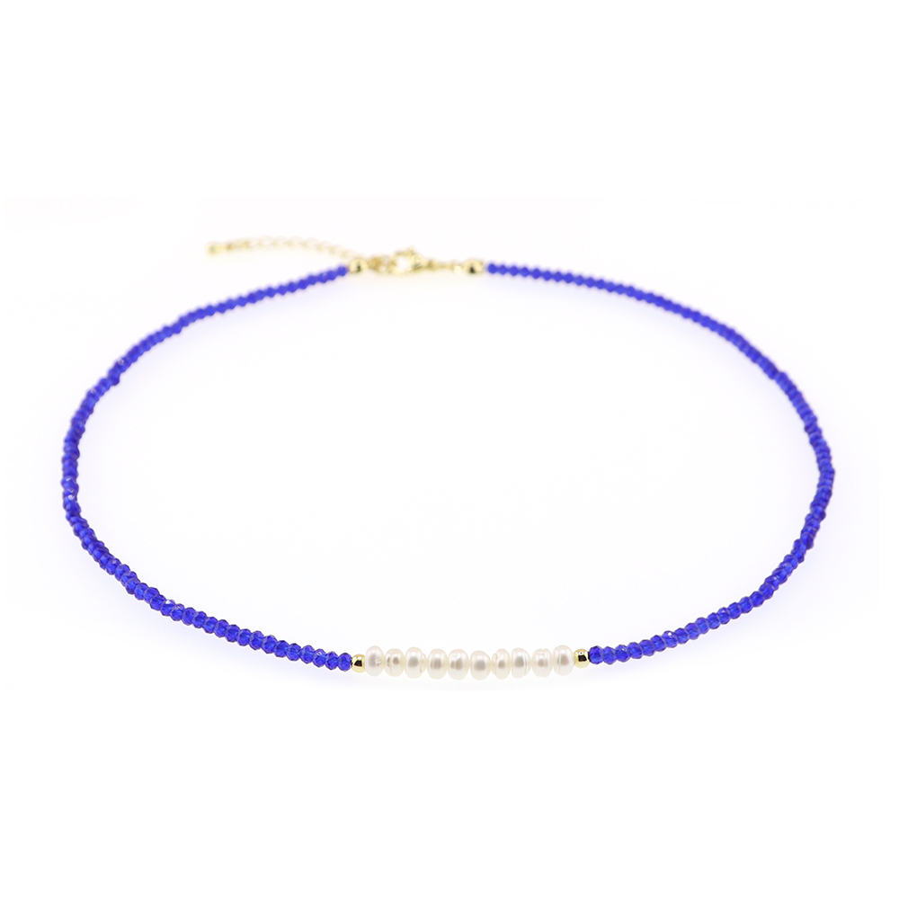Ferien Süss Einfarbig Künstlicher Kristall Süßwasserperle Perlen Kette Halskette display picture 19