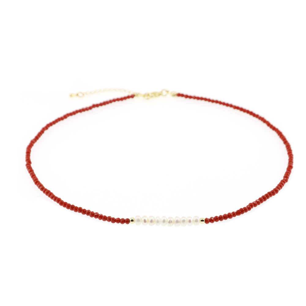 Ferien Süss Einfarbig Künstlicher Kristall Süßwasserperle Perlen Kette Halskette display picture 22