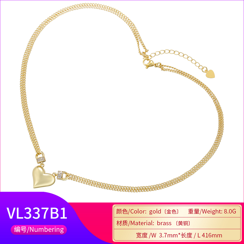 Casual Elegant Heart Shape Copper Plating Inlay Zircon 18k Gold Plated Pendant Necklace display picture 5