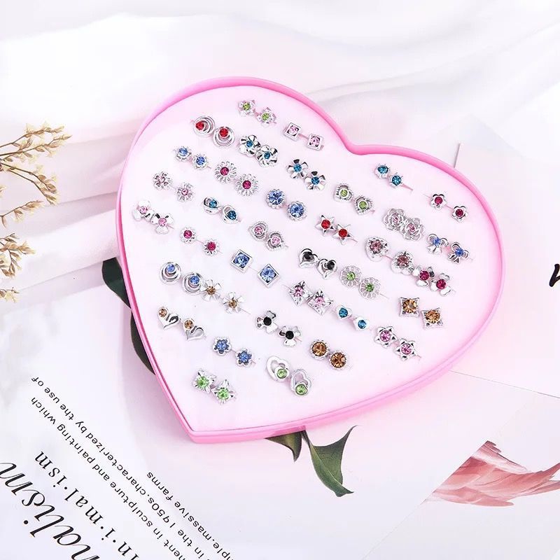 1 Set Casual Simple Style Animal Letter Fruit Enamel Plating Inlay Alloy Rhinestones Ear Studs display picture 8