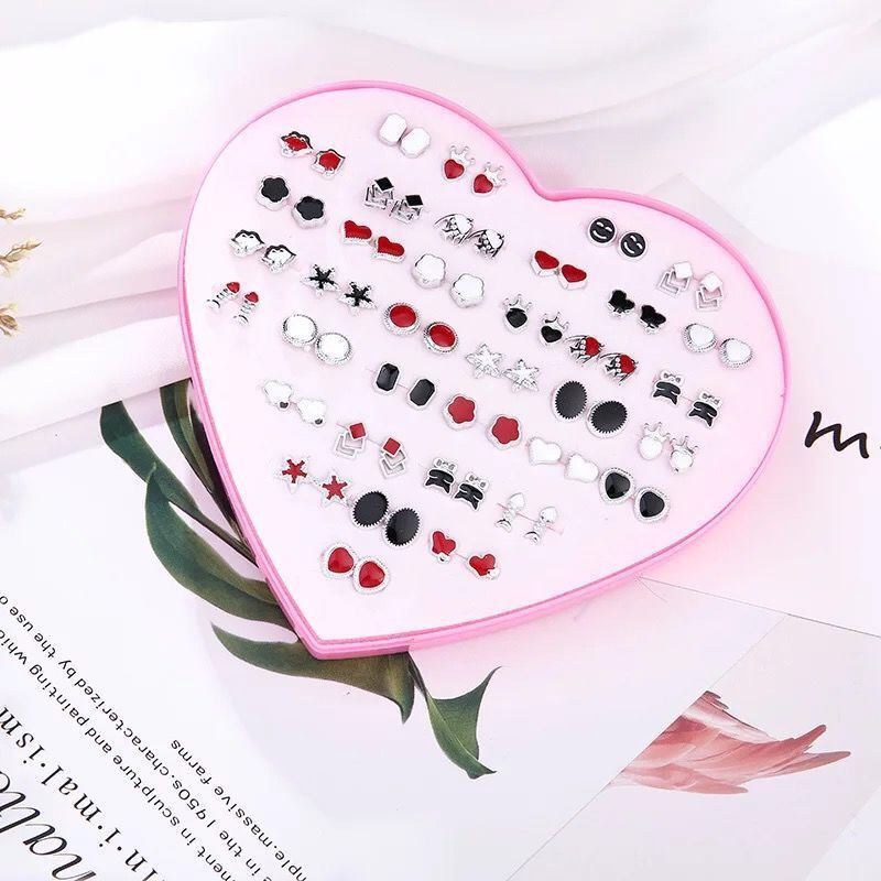 1 Set Casual Simple Style Animal Letter Fruit Enamel Plating Inlay Alloy Rhinestones Ear Studs display picture 12