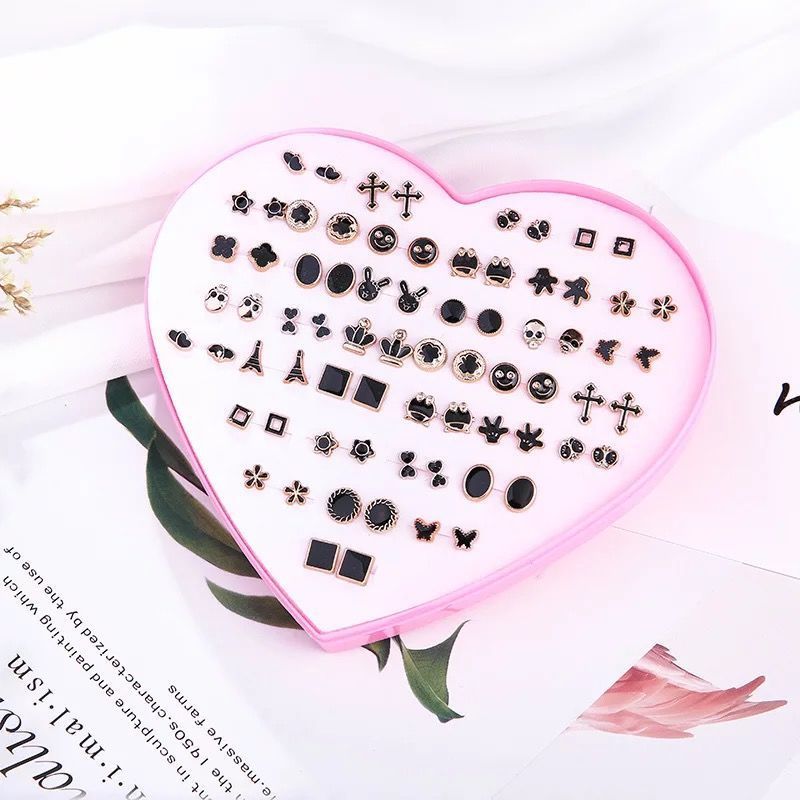 1 Set Casual Simple Style Animal Letter Fruit Enamel Plating Inlay Alloy Rhinestones Ear Studs display picture 13