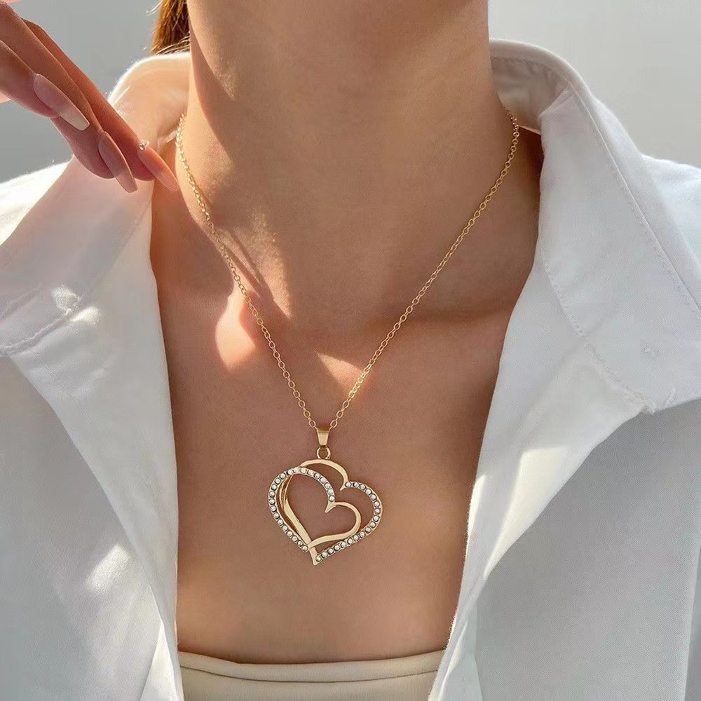 Vintage Style Heart Shape Stainless Steel Plating Inlay Zircon 18k Gold Plated Rose Gold Plated Pendant Necklace display picture 2