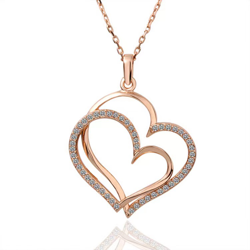 Vintage Style Heart Shape Stainless Steel Plating Inlay Zircon 18k Gold Plated Rose Gold Plated Pendant Necklace display picture 5