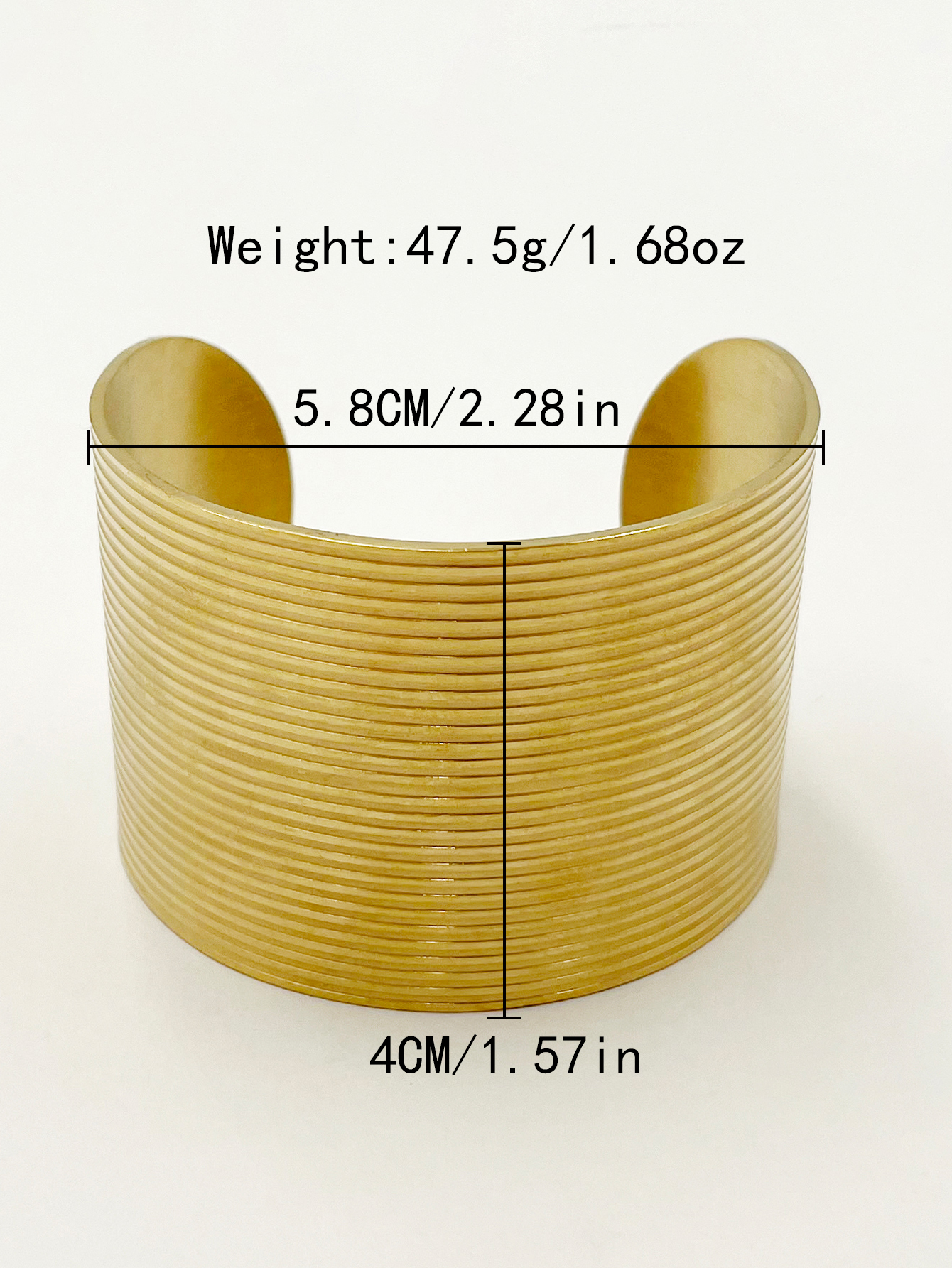 Glam Stripe 304 Stainless Steel 14K Gold Plated Cuff Bracelets In Bulk display picture 3