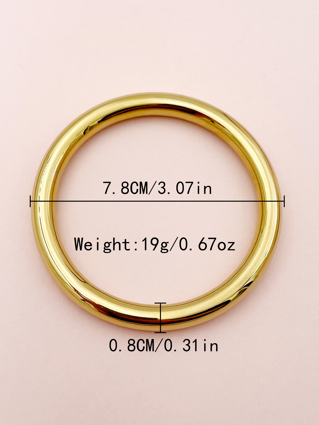 Classic Style Commute Solid Color 304 Stainless Steel 14K Gold Plated Bangle In Bulk display picture 3