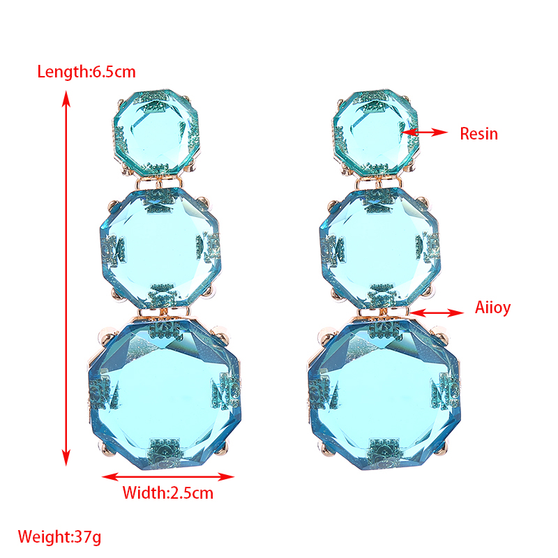 1 Pair Elegant Simple Style Round Inlay Alloy Resin Drop Earrings display picture 1