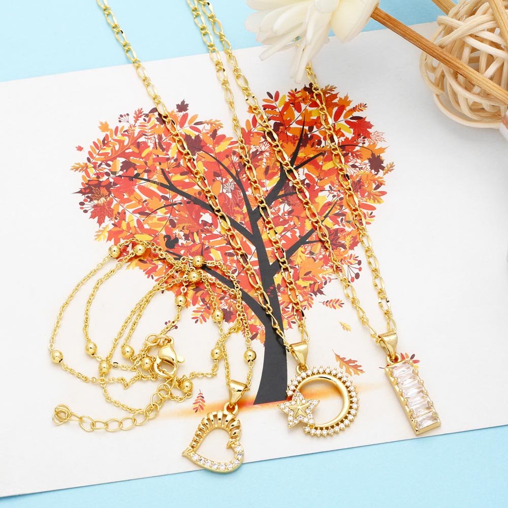 Modern Style Star Heart Shape Stainless Steel Copper Plating Inlay Zircon 18k Gold Plated Pendant Necklace display picture 8