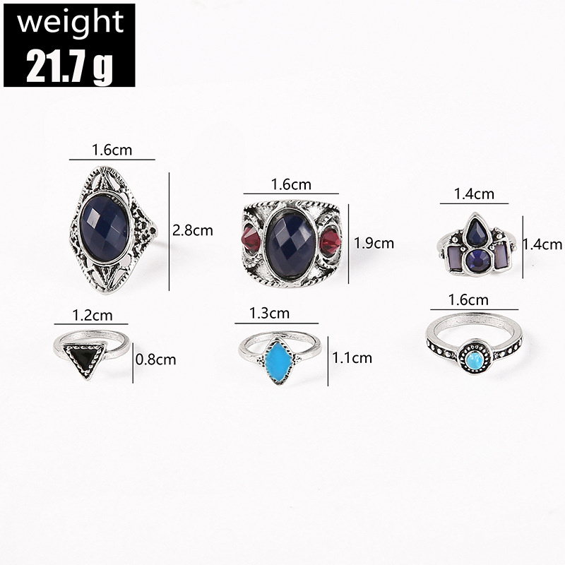 Wholesale Jewelry Vintage Style Geometric Alloy Artificial Gemstones Rhinestones Zircon Plating Inlay Rings display picture 9