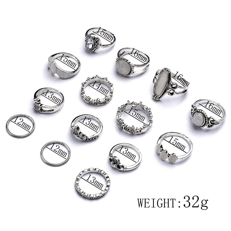 Wholesale Jewelry Vintage Style Geometric Alloy Artificial Gemstones Rhinestones Zircon Plating Inlay Rings display picture 17