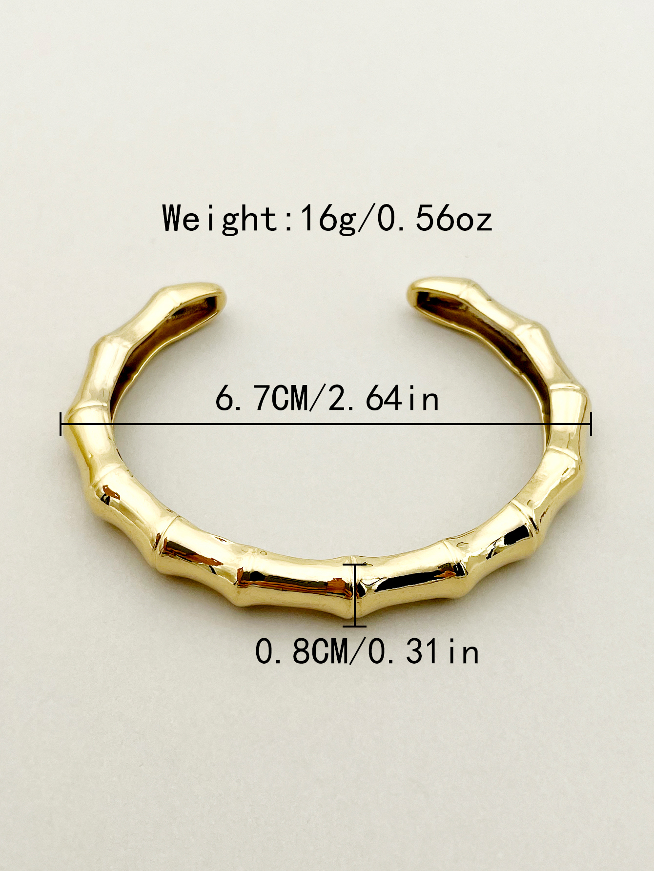 Classic Style Commute Solid Color 304 Stainless Steel 14K Gold Plated Cuff Bracelets In Bulk display picture 3