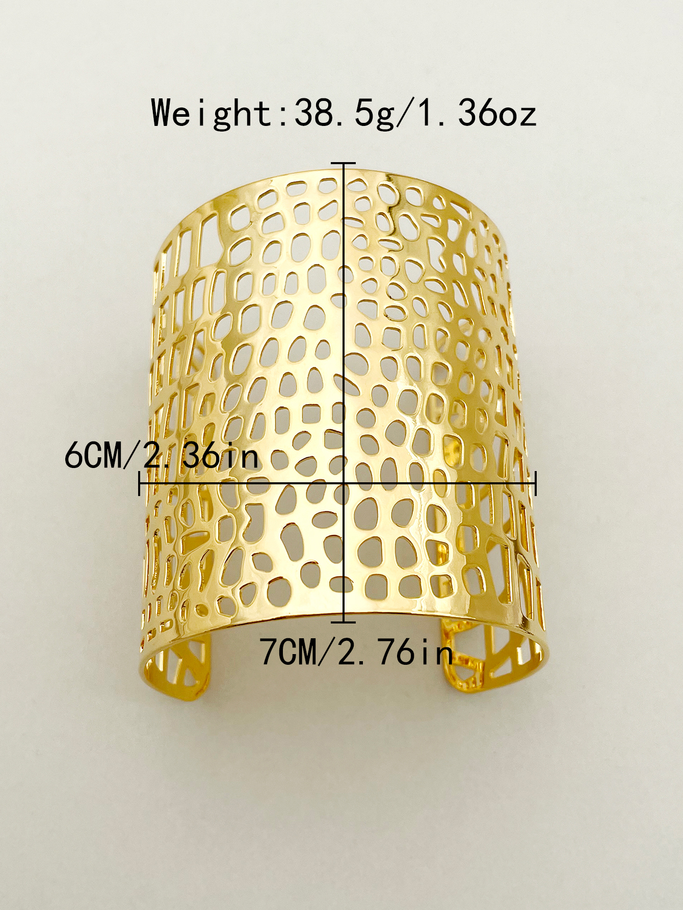 Classic Style Streetwear Irregular 304 Stainless Steel 14K Gold Plated Cuff Bracelets In Bulk display picture 3