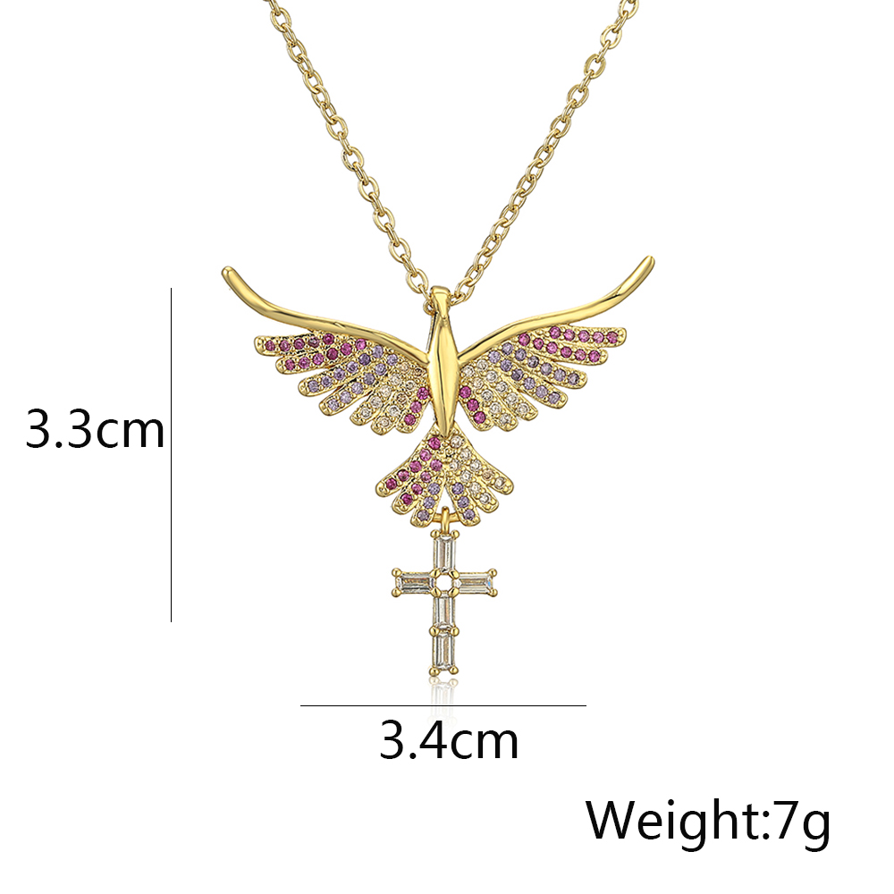Classic Style Streetwear Cross Copper Plating Inlay Zircon 18k Gold Plated Pendant Necklace display picture 1