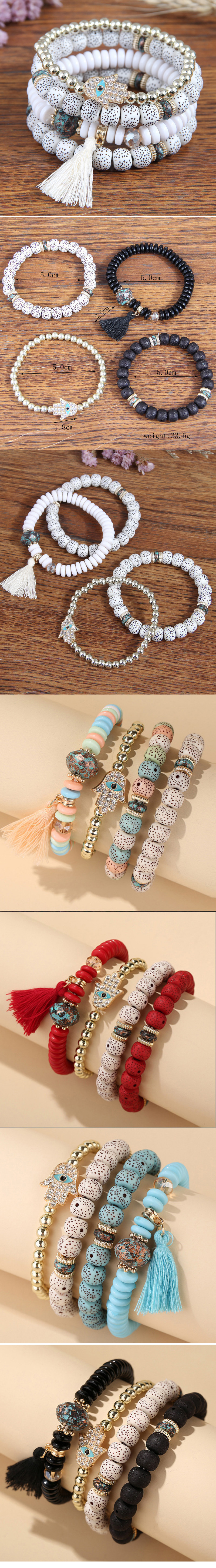 Ethnic Style Eye Alloy Wooden Beads Beaded Women's Bracelets display picture 1