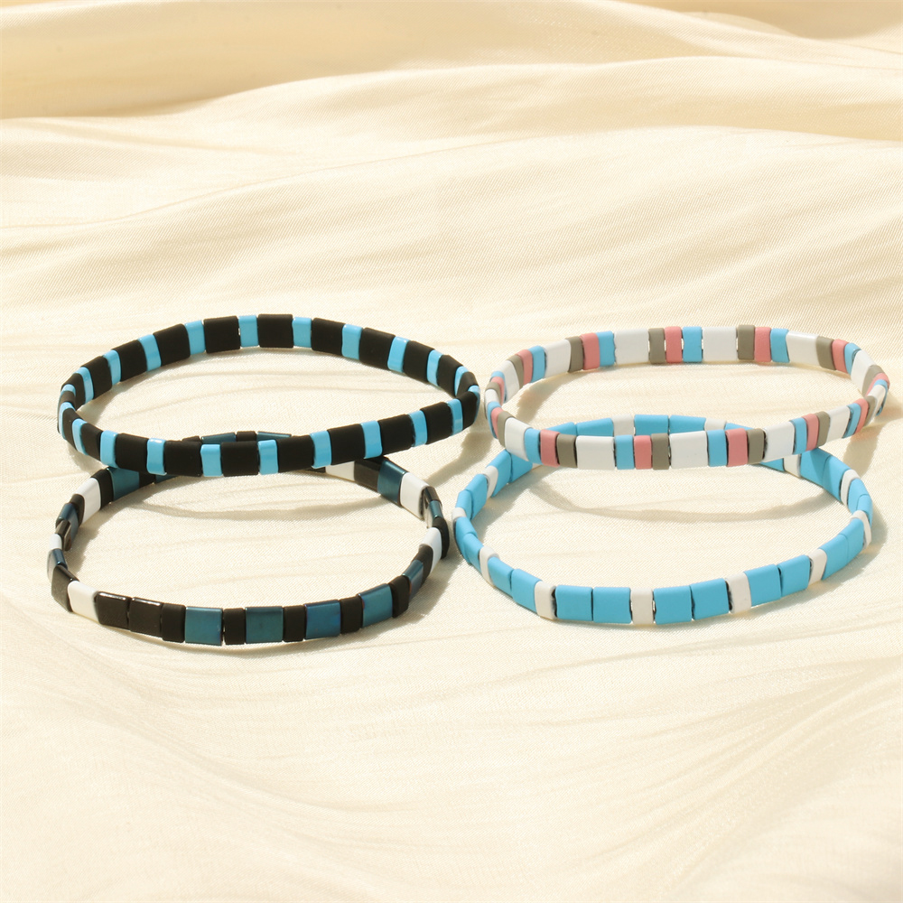 Bohémien Plage Carré Le Cuivre Vernis Au Four Placage Plaqué Or 18k Bracelets display picture 3