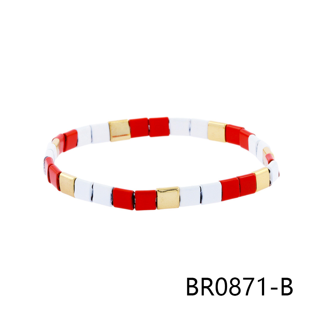 Bohémien Plage Carré Le Cuivre Vernis Au Four Placage Plaqué Or 18k Bracelets display picture 12