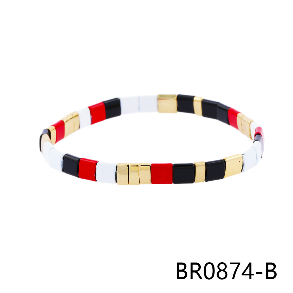 Bohémien Plage Carré Le Cuivre Vernis Au Four Placage Plaqué Or 18k Bracelets display picture 18