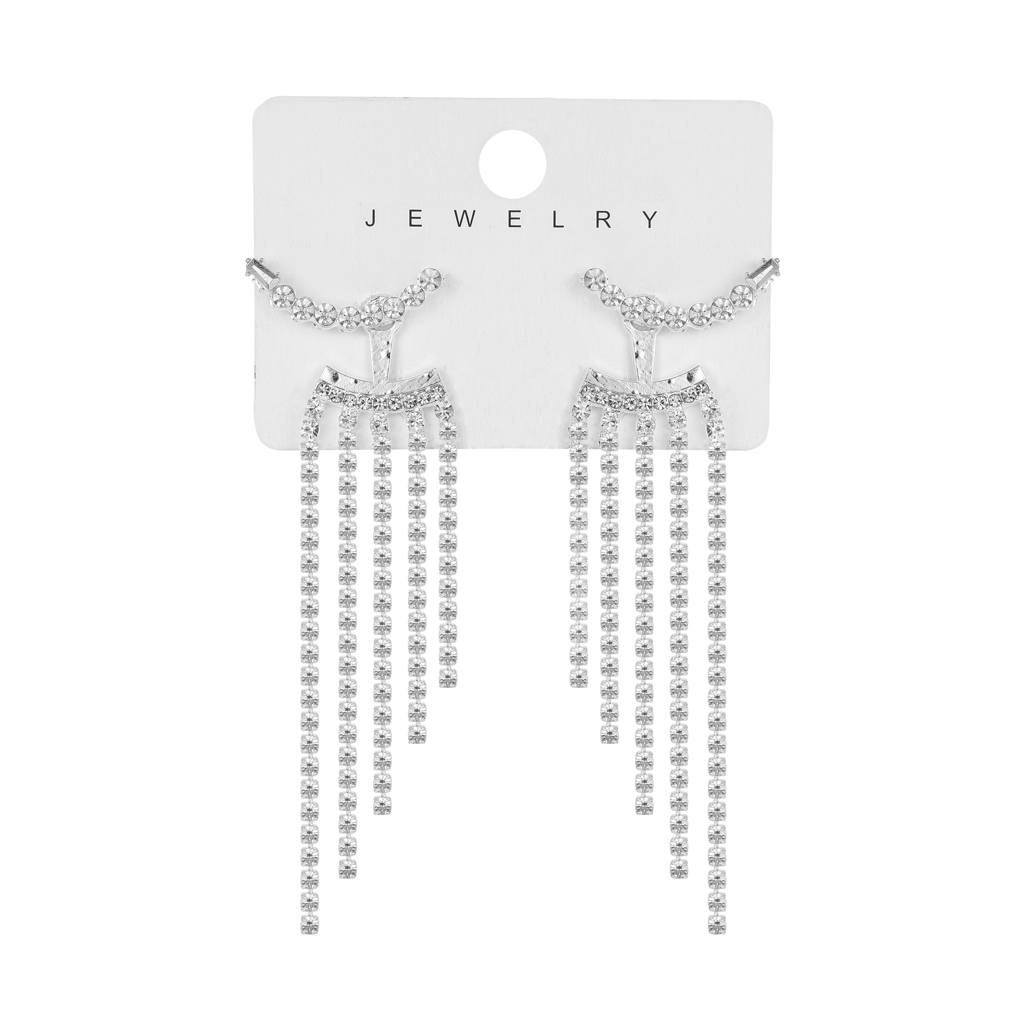 1 Pair Elegant Luxurious Tassel Inlay Alloy Rhinestones Drop Earrings display picture 10