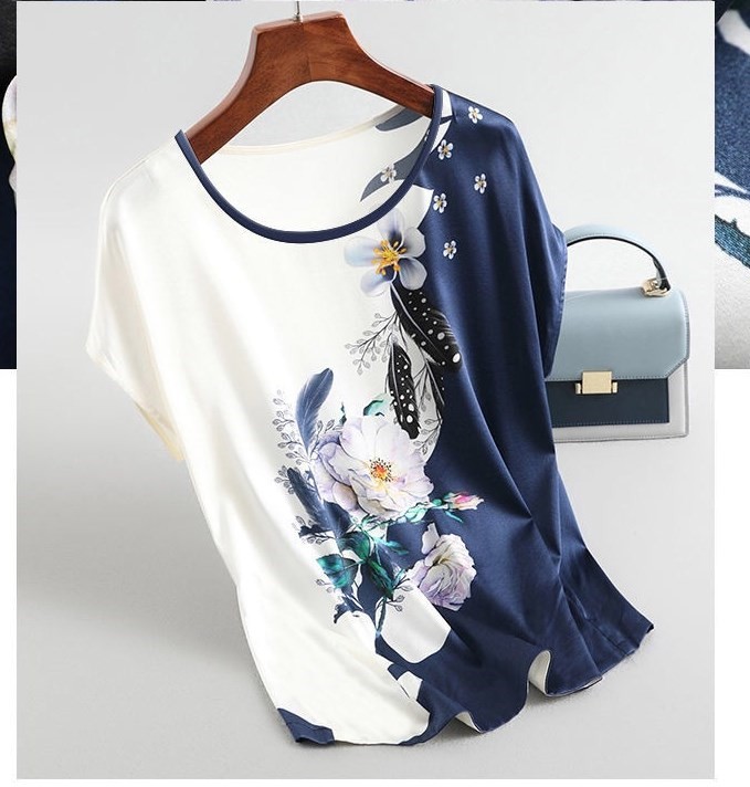 Simple Style Classic Style Flower Polyester Printing T-shirt display picture 2