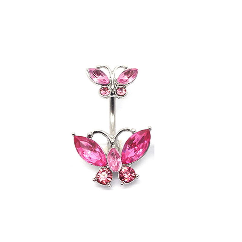 Glam Retro Butterfly Stainless Steel Alloy Plating Inlay Zircon White Gold Plated Gold Plated Silver Plated Belly Ring display picture 2