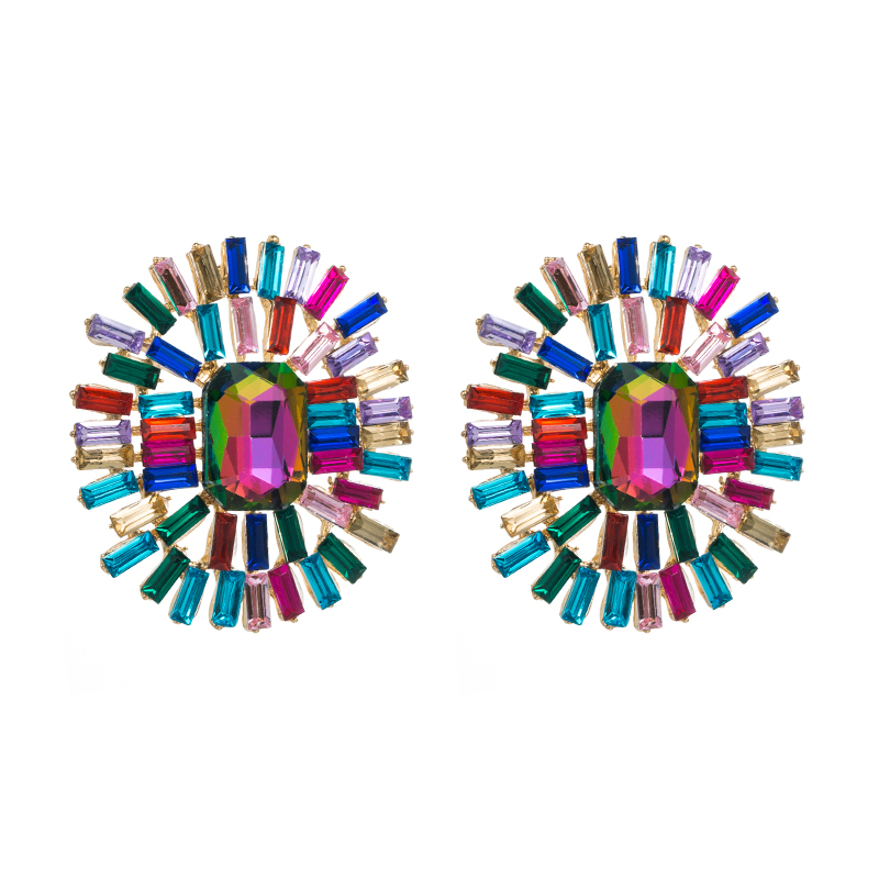 1 Pair Shiny Oval Inlay Alloy Rhinestones Ear Studs display picture 14