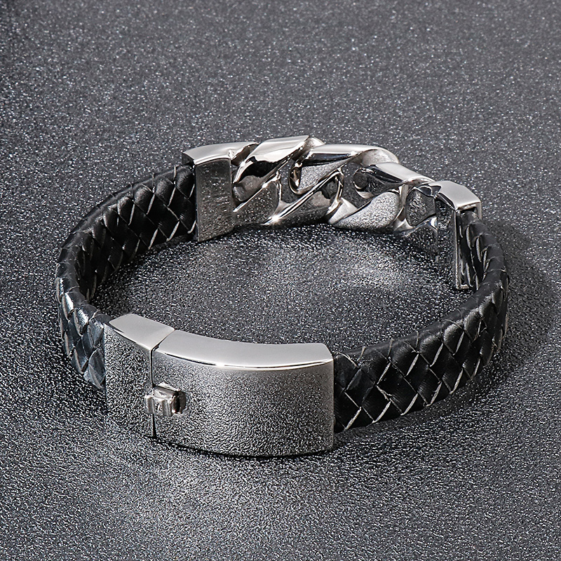 Hip-hop Cool Style Chains Print Stainless Steel Patchwork Men's Bangle display picture 2
