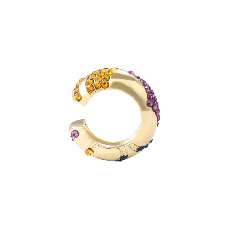 Wholesale Jewelry Streetwear C Shape Metal Rhinestones Inlay Ear Clips display picture 2