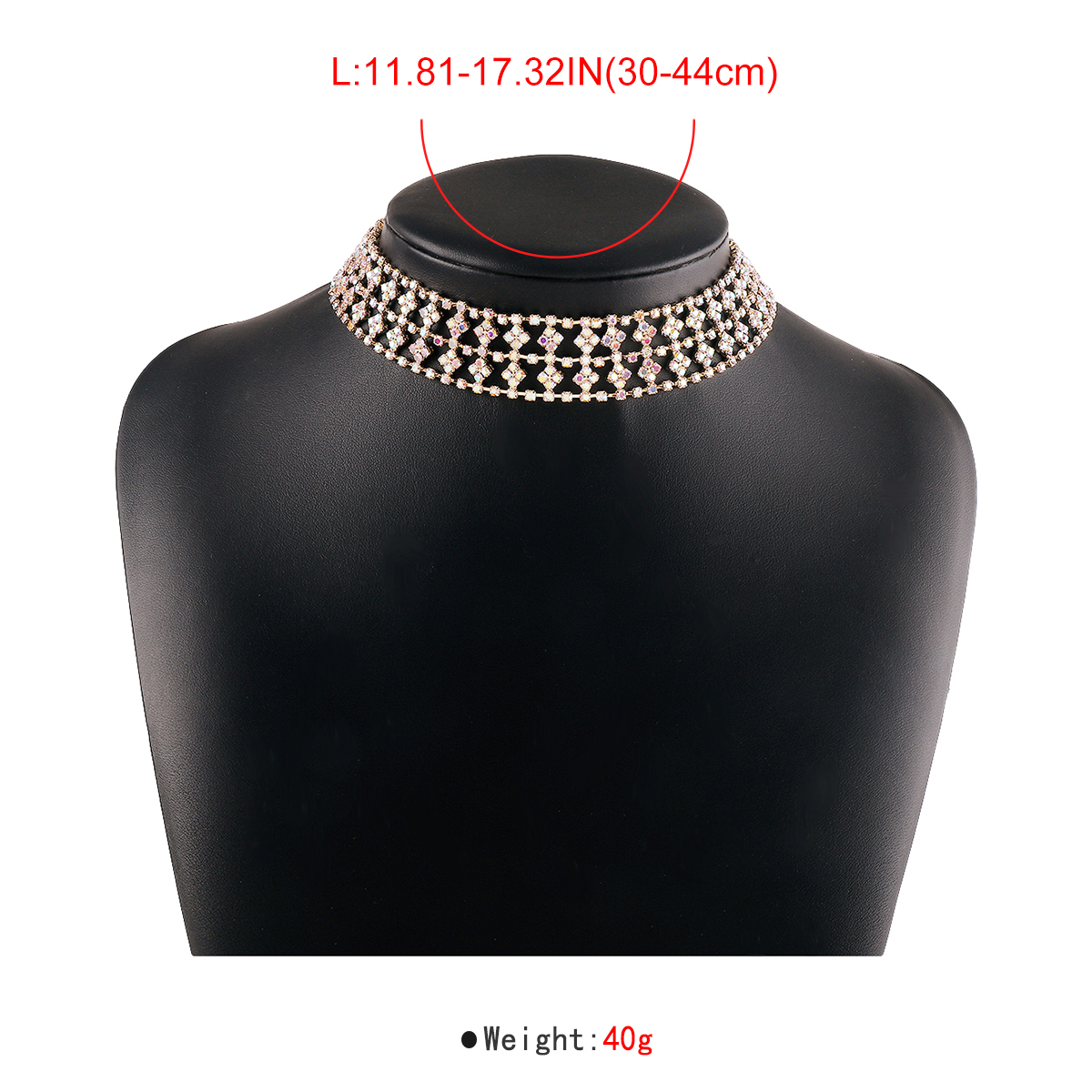 Wholesale Jewelry Elegant Glam Shiny Solid Color Alloy Iron Rhinestones Plating Hollow Out Inlay Choker display picture 12