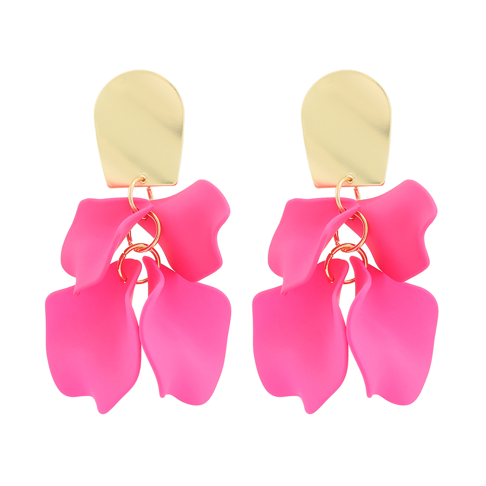 1 Pair Elegant Luxurious Sweet Petal Alloy Dangling Earrings display picture 2