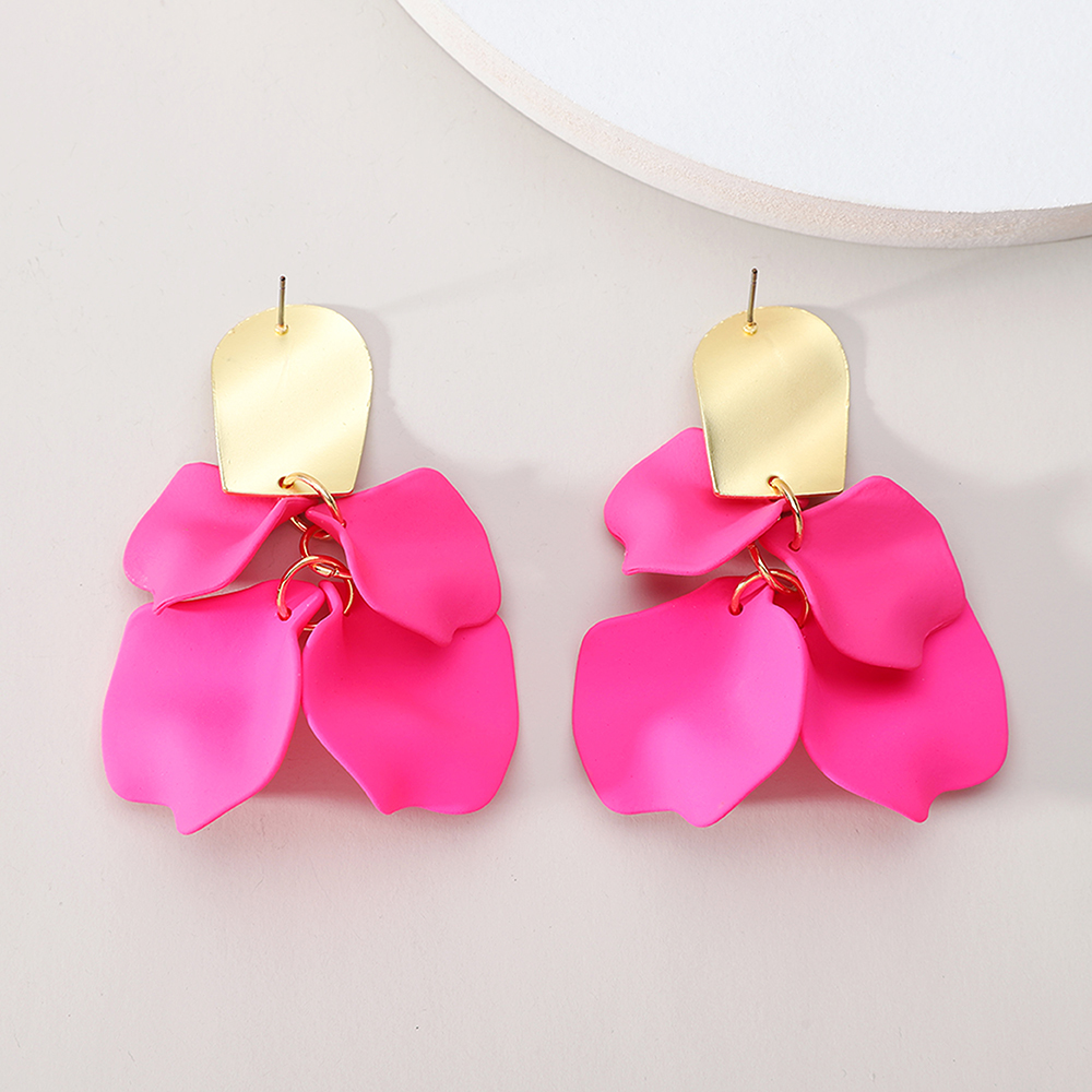1 Pair Elegant Luxurious Sweet Petal Alloy Dangling Earrings display picture 10