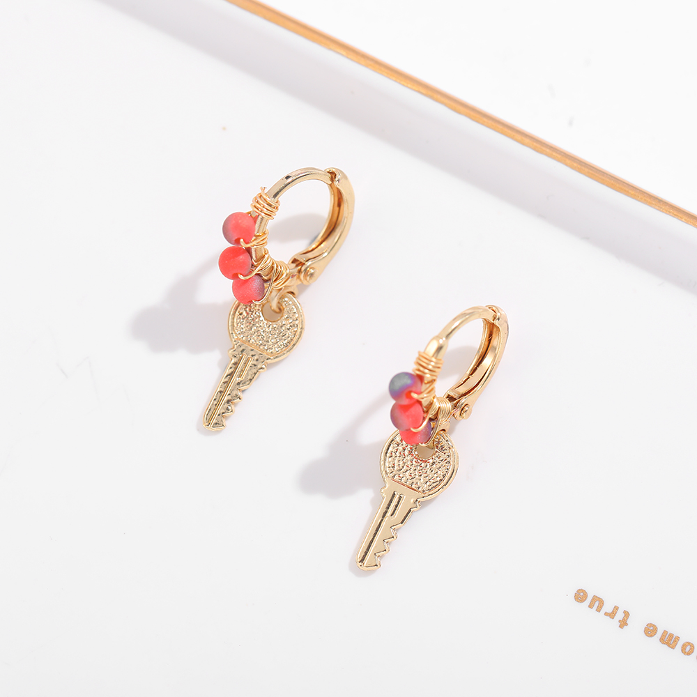 1 Pair Simple Style Commute Key Alloy Drop Earrings display picture 1