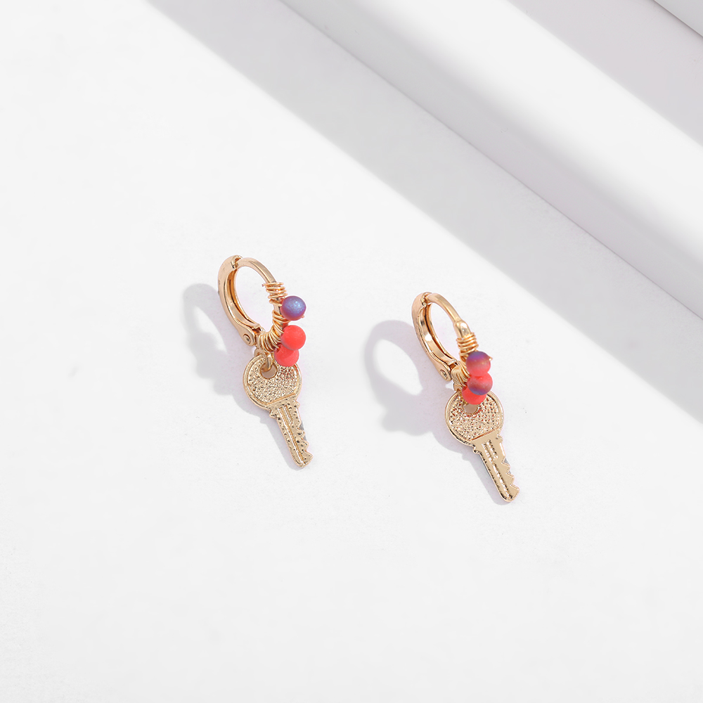 1 Pair Simple Style Commute Key Alloy Drop Earrings display picture 3