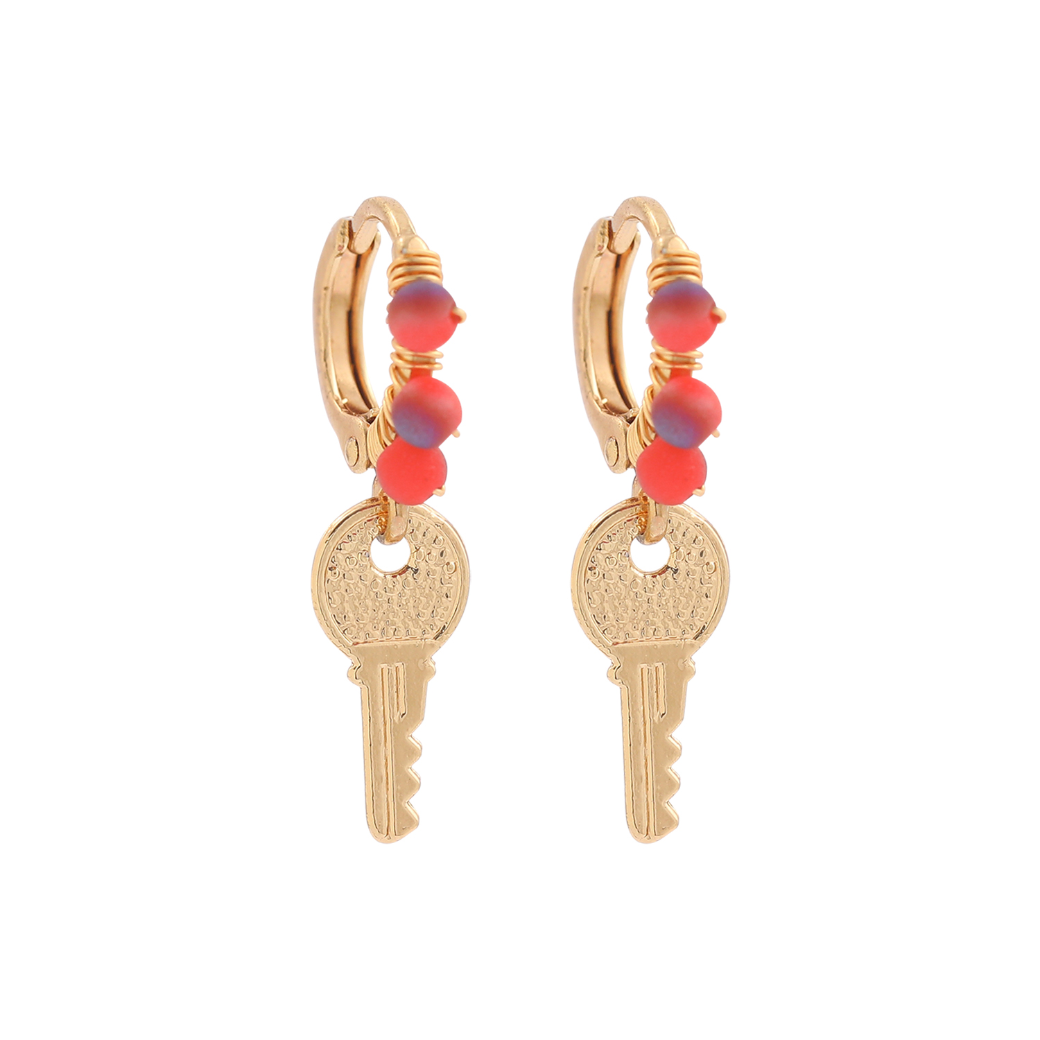 1 Pair Simple Style Commute Key Alloy Drop Earrings display picture 5