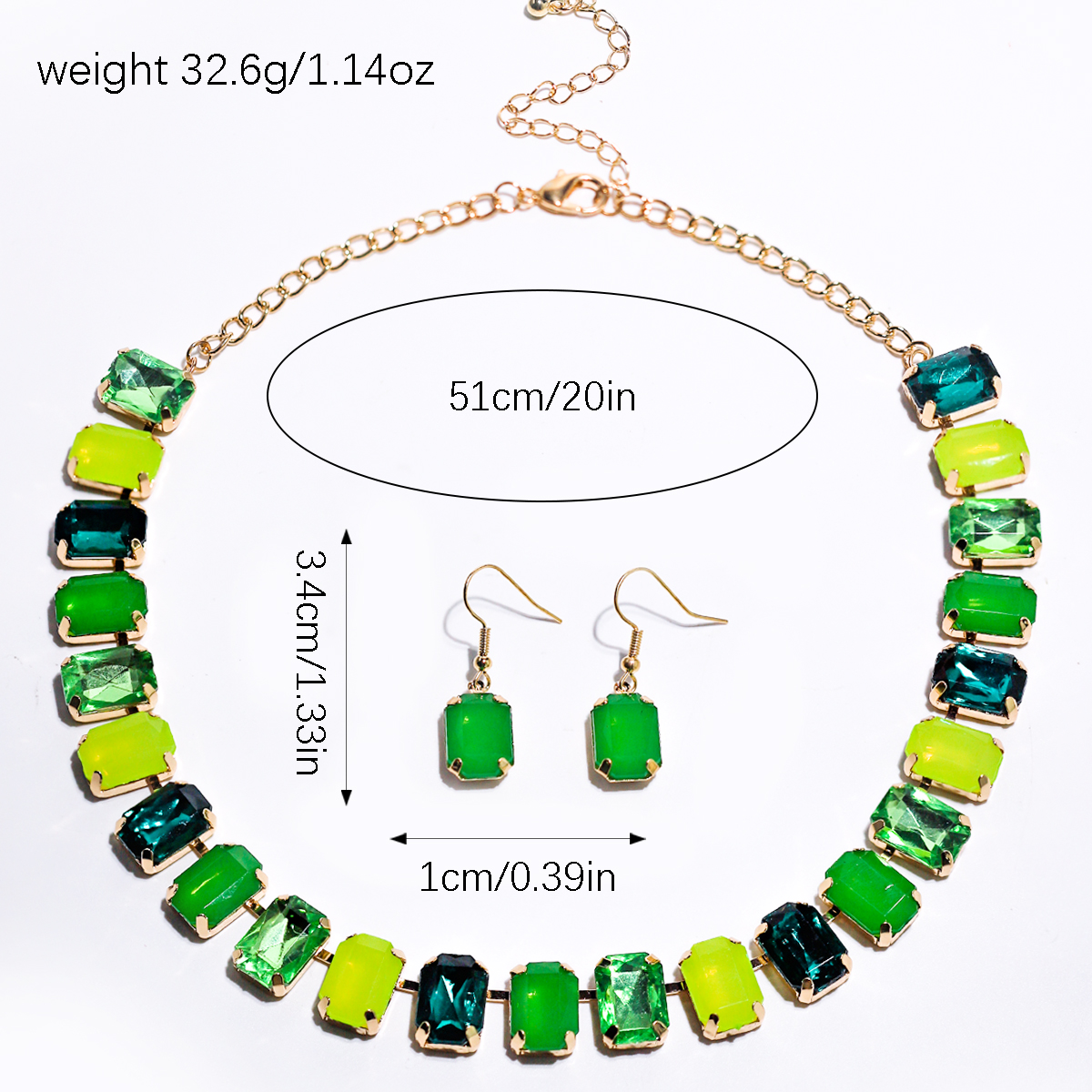 Elegant Luxurious Shiny Rectangle Alloy Inlay Resin Women's Jewelry Set display picture 11
