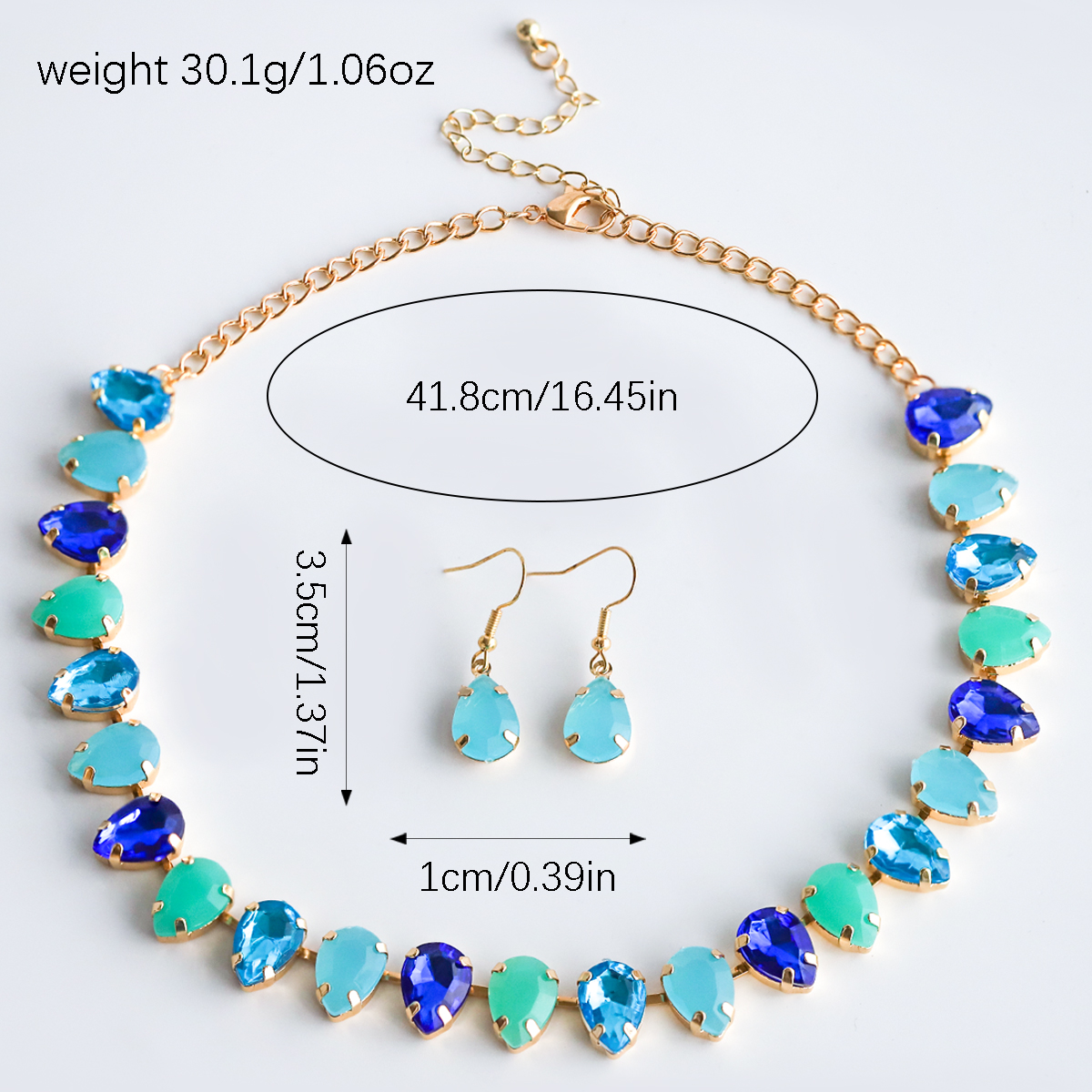 Elegant Luxurious Shiny Water Droplets Alloy Chain Inlay Resin Women's Jewelry Set display picture 6