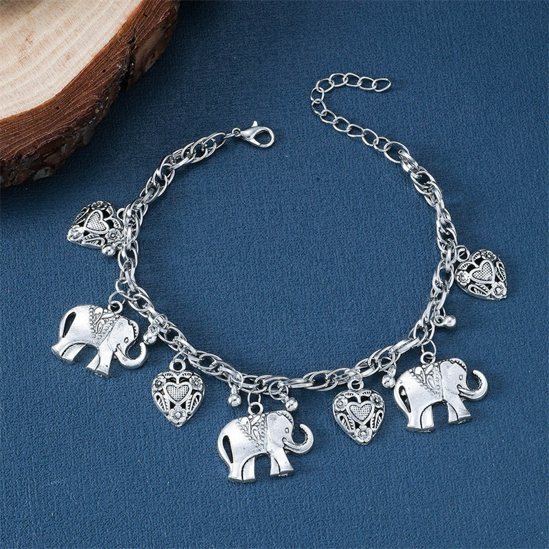 Casual Ethnic Style Heart Shape Elephant Alloy Plating Women's Bracelets display picture 4