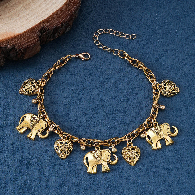 Casual Ethnic Style Heart Shape Elephant Alloy Plating Women's Bracelets display picture 3