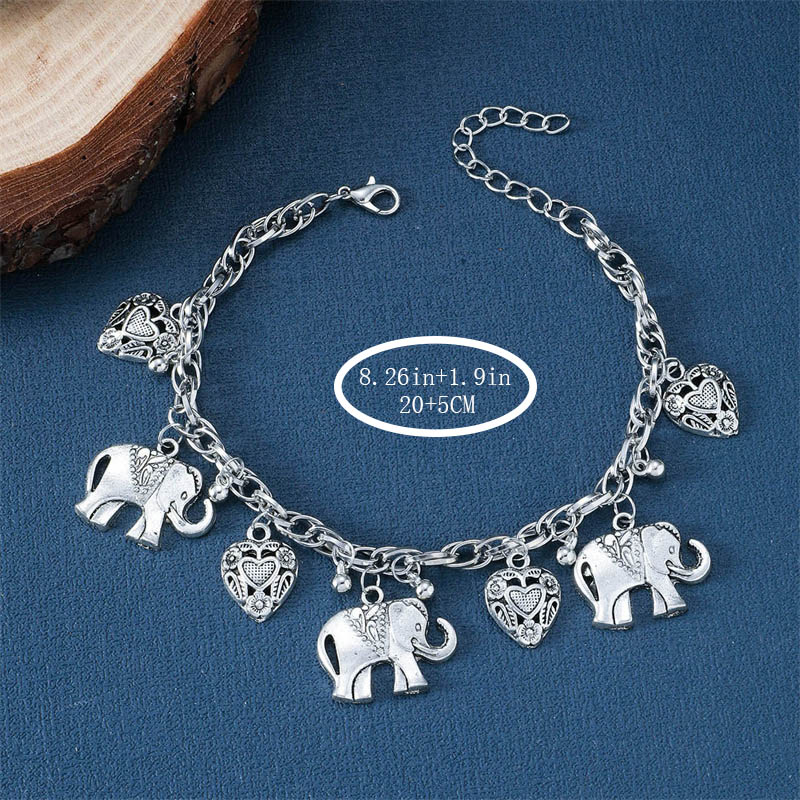 Casual Ethnic Style Heart Shape Elephant Alloy Plating Women's Bracelets display picture 7