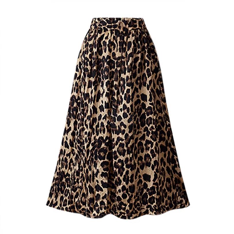 Winter Spring Autumn Casual Leopard Polyester Midi Dress Skirts display picture 2