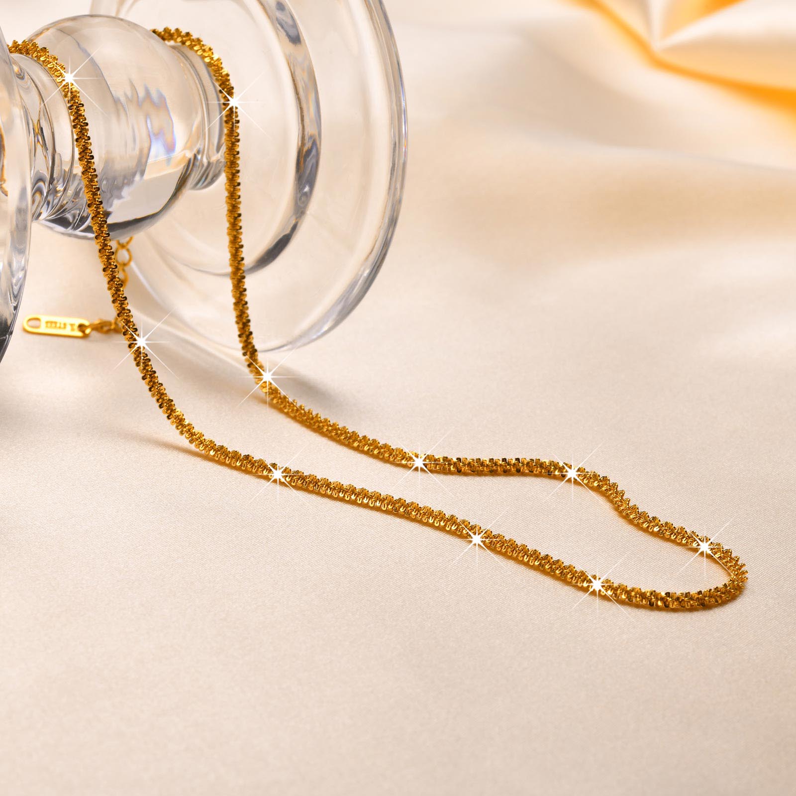 Rostfreier Stahl Vergoldet Einfacher Stil Überzug Einfarbig Halskette display picture 6