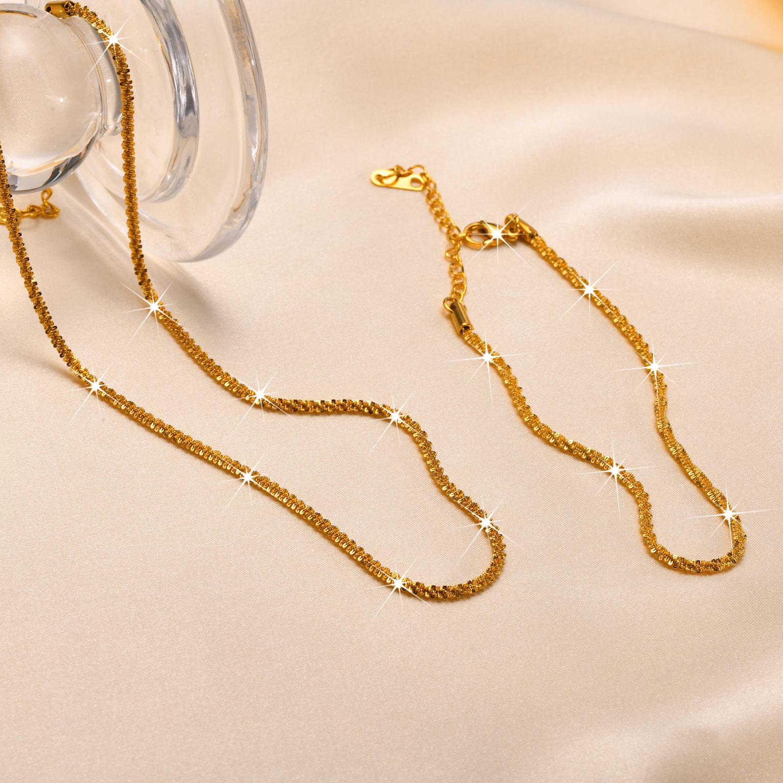 Rostfreier Stahl Vergoldet Einfacher Stil Überzug Einfarbig Halskette display picture 7