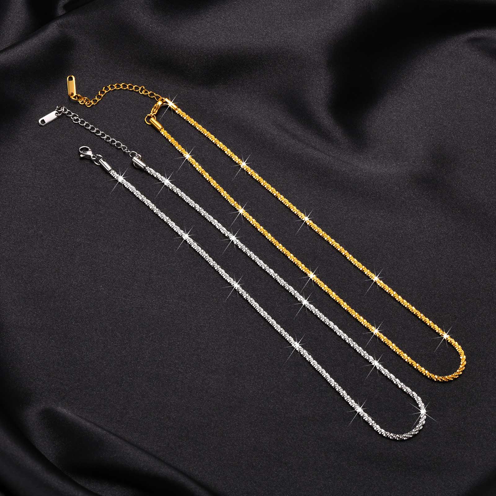 Rostfreier Stahl Vergoldet Einfacher Stil Überzug Einfarbig Halskette display picture 9