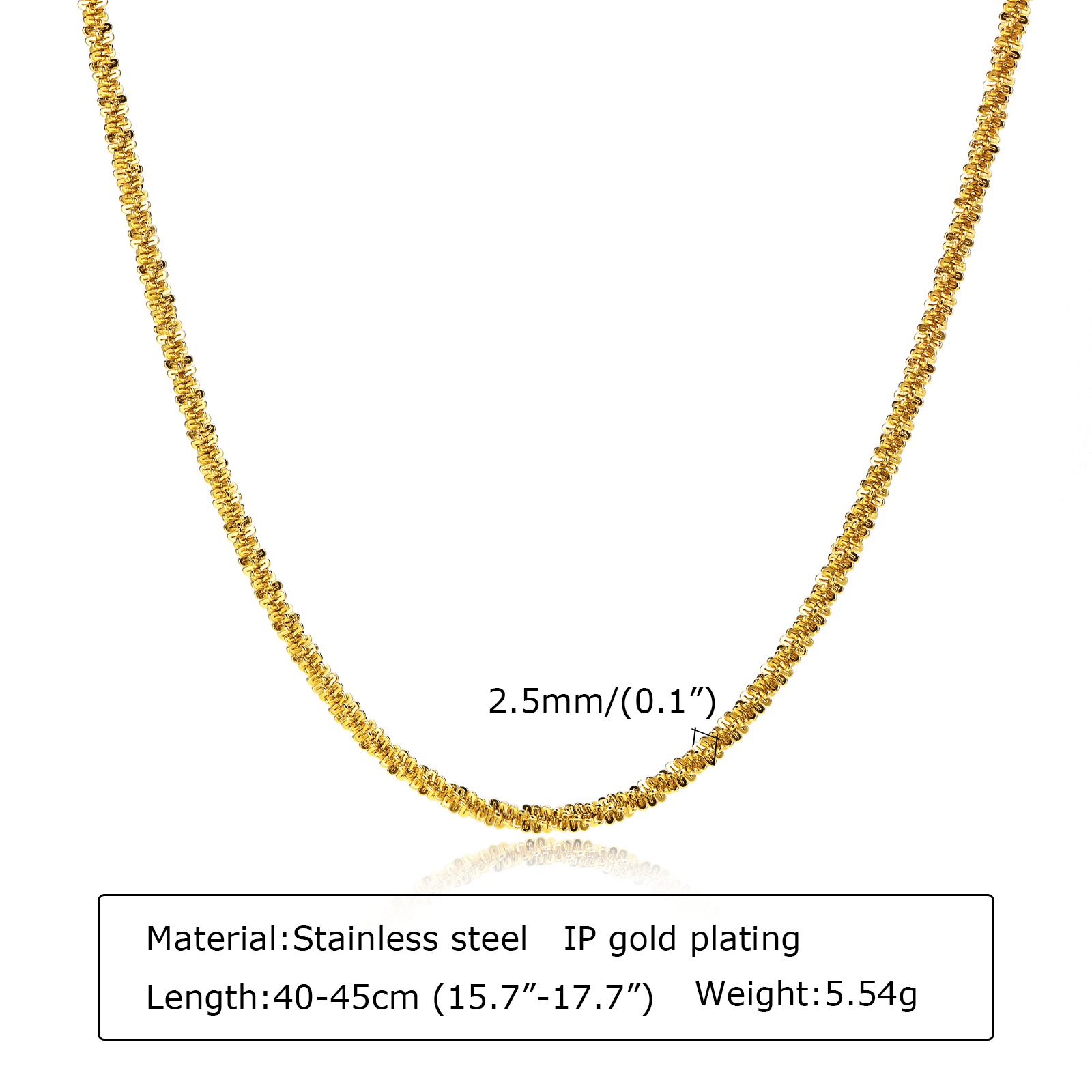 Rostfreier Stahl Vergoldet Einfacher Stil Überzug Einfarbig Halskette display picture 2