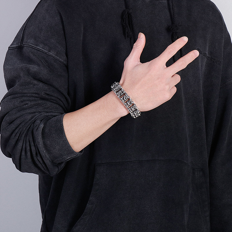 Hip-hop Geometric Titanium Steel Plating Men's Bracelets display picture 8