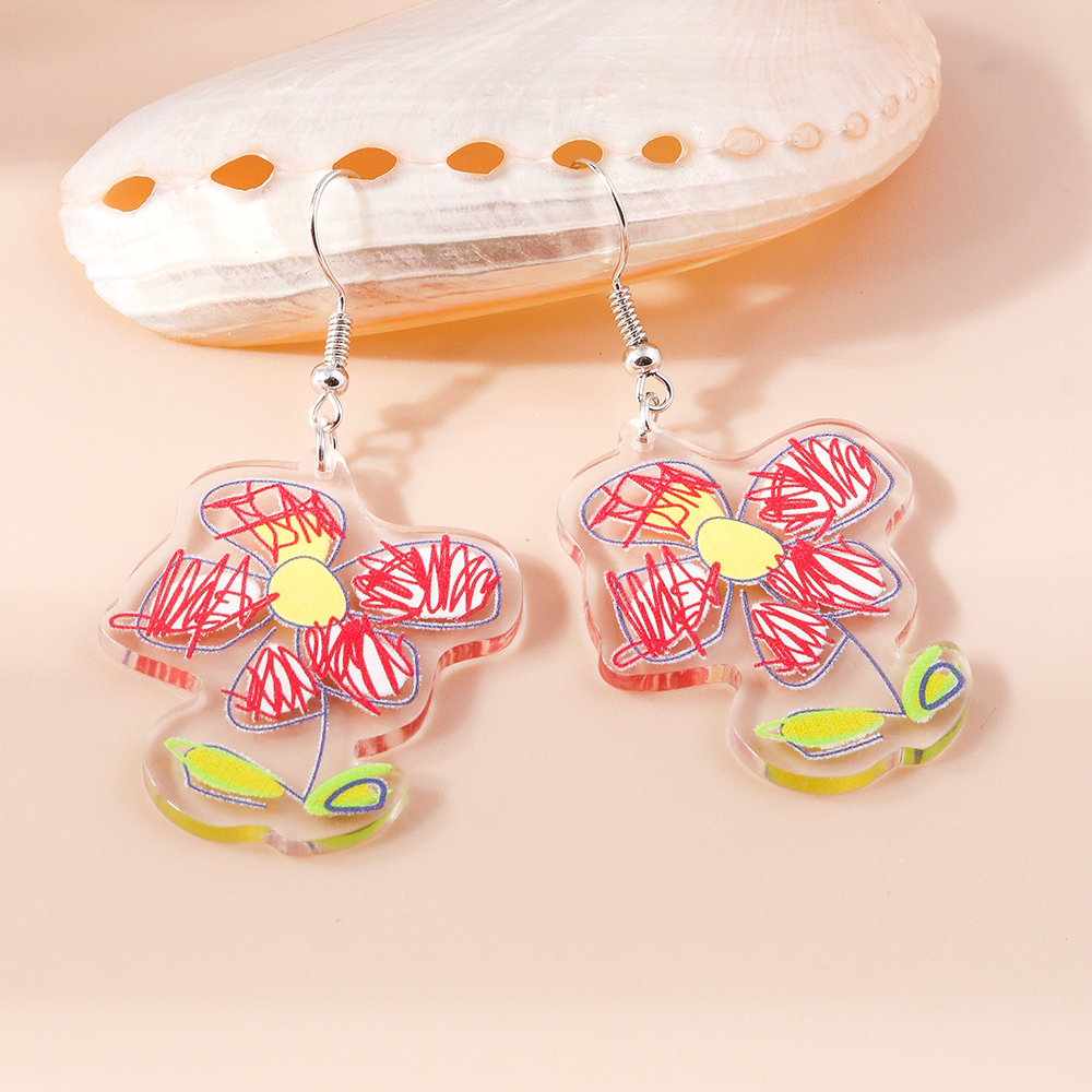 1 Pair Cute Rainbow Heart Shape Butterfly Plastic Zinc Alloy Drop Earrings display picture 11