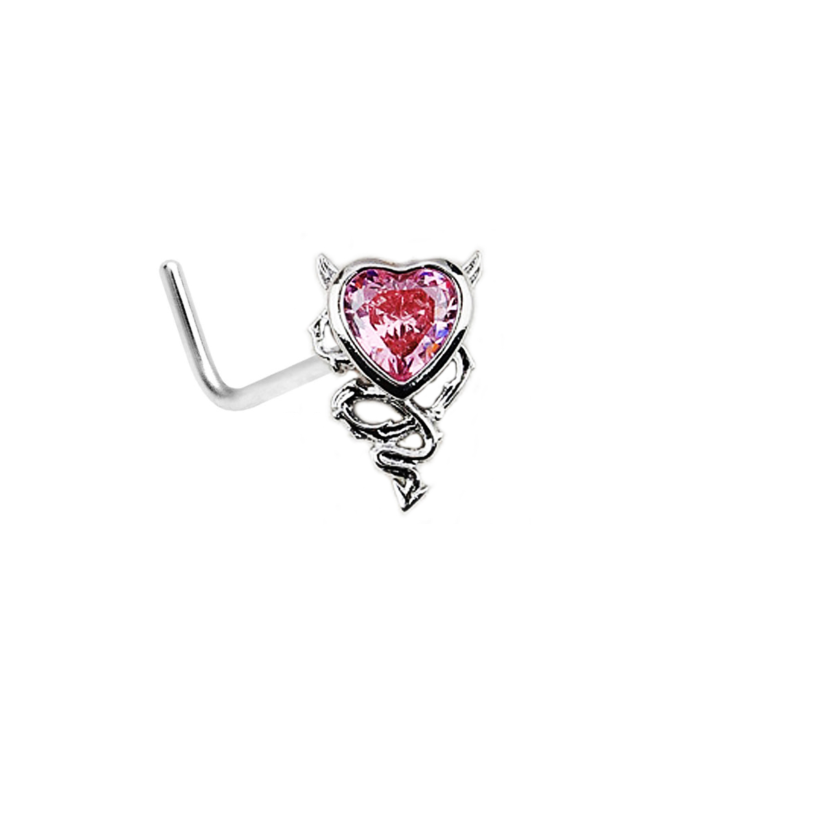 Cute Novelty Heart Shape Stainless Steel Alloy Copper Plating Inlay Zircon White Gold Plated Lip Stud Ear Studs Belly Ring display picture 1